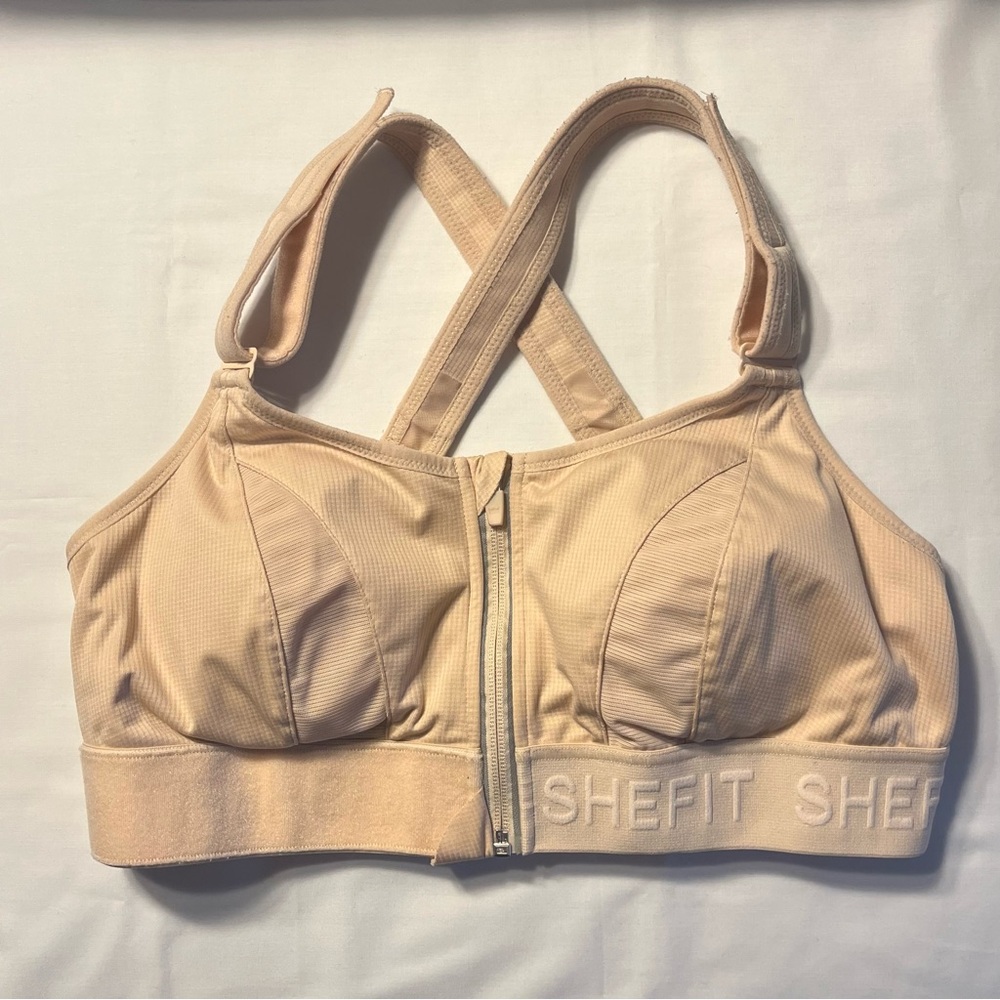 SHEFIT. Size 1Luxe (XL). Women's Tan Sports Bra.